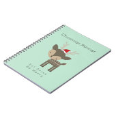 Kerstplanner Whimsical Deer in Red Santa Hat Notitieboek (Linkerzijde)
