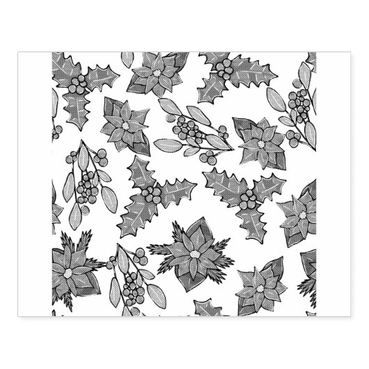Kerstplanten patroon rubberstempel (Afrduk)