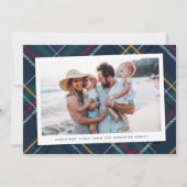 Kerstplein één foto klassieke marine feestdagenkaart (Voorkant)