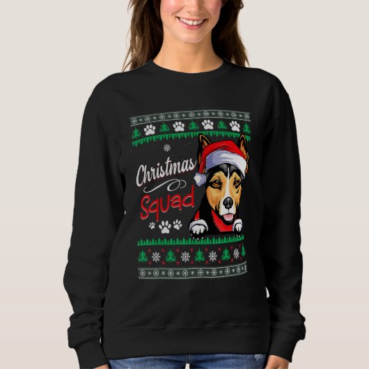 Kerstplein met hond Rat Terrier Ugly Kerstmis Swe Trui (Voorkant)