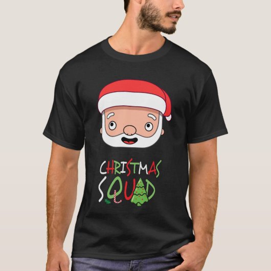 Kerstplein met Santa Claus Funny Face T-shirt (Voorkant)