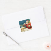 Kerstplein voor kerstmis met kerstmis en kleintje vierkante sticker (Envelop)