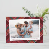 Kerstpleister één foto klassieke feestdag Kaart (Staand voorkant)