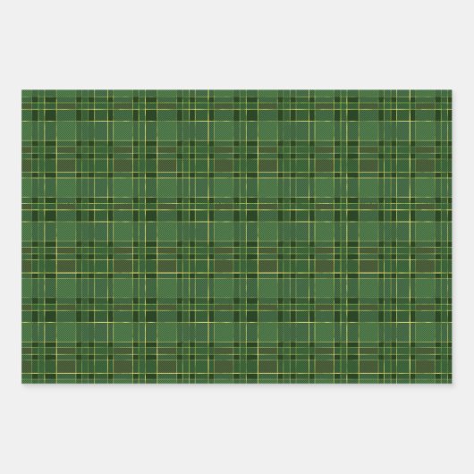 Kerstpleistergroen goud elegant traditioneel inpakpapier vel (Voorkant 3)