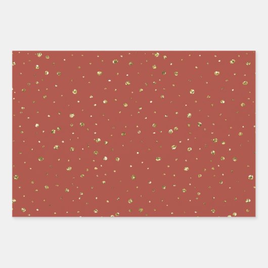 Kerstpleisters en sparkle Gold-trim Inpakpapier Vel (Voorkant 3)