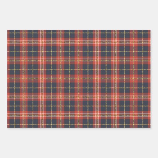 Kerstpleisters en sparkle Gold-trim Inpakpapier Vel (Voorkant)