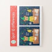 Kerstplek 10 Verschillen Beer Pinguïn Kinderen  Legpuzzel (Verticaal)