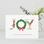 Kerstplezier gewoon elegant traditioneel feestdagenkaart (Staand voorkant)