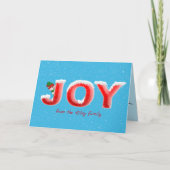 Kerstplezier in sneeuwvlokken met sneeuwman kaart (Voorkant)