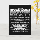 Kerstplezier voor broer van zus 1  kaart (Gele Bloem)