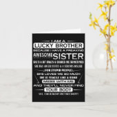 Kerstplezier voor broer van zus Ik heb geluk Kaart (Gele Bloem)