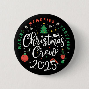 Kerstploeg 2025 Familie Matching Kerstmis Ronde Button 5,7 Cm