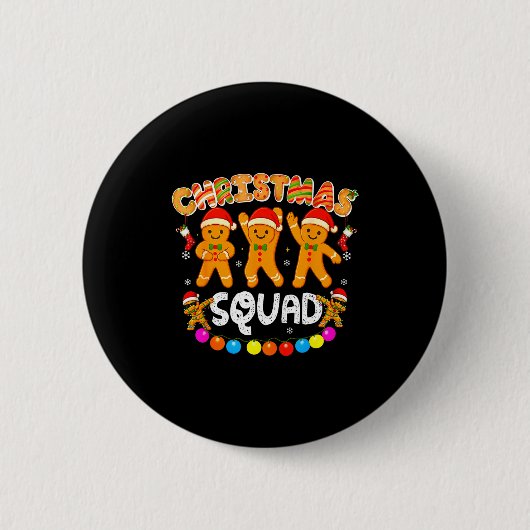 Kerstploeg Grappige Kerst Gingerbread Familie Matc Ronde Button 5,7 Cm (Voorkant)