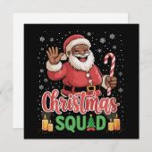 Kerstploeg Kerstman Afro Man Trots Zwart Afrikaans Feestdagenkaart (Voorkant / Achterkant)