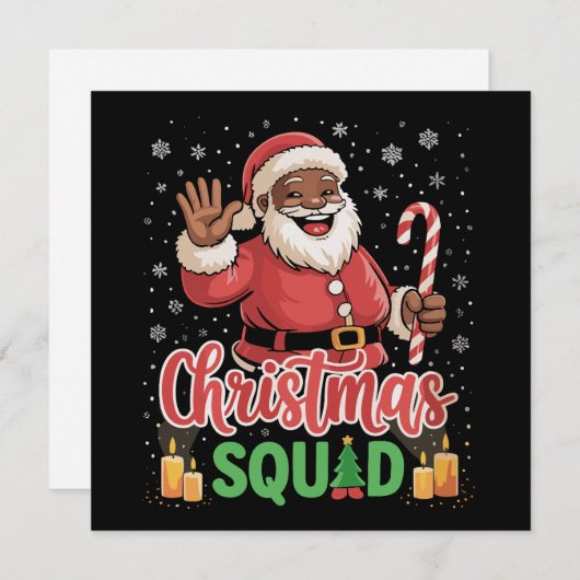 Kerstploeg Kerstman Afro Man Trots Zwart Afrikaans Feestdagenkaart (Voorkant / Achterkant)