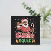 Kerstploeg Kerstman Afro Man Trots Zwart Afrikaans Feestdagenkaart (Staand voorkant)