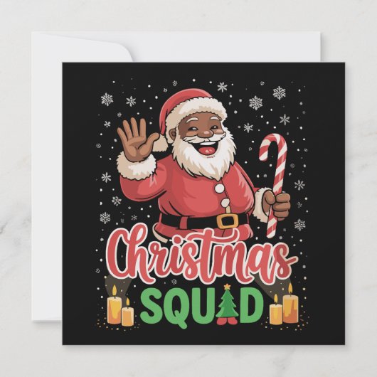 Kerstploeg Kerstman Afro Man Trots Zwart Afrikaans Feestdagenkaart (Voorkant)