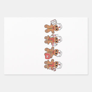 Kerstploeg Kerstman Gemberkoek Verpleegkundige Tea Inpakpapier Vel