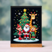 Kerstploeg Kerstman Giraffe Elf Dabbing Matching Acryl Bord (Neutraal)