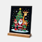 Kerstploeg Kerstman Giraffe Elf Dabbing Matching Acryl Bord (Hoek)