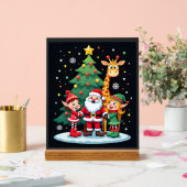 Kerstploeg Kerstman Giraffe Elf Dabbing Matching Acryl Bord (Huwelijk)
