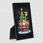 Kerstploeg Kerstman Giraffe Elf Dabbing Matching Fotoplaat (Zijkant)