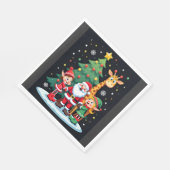 Kerstploeg Kerstman Giraffe Elf Dabbing Matching Servet (Hoek)