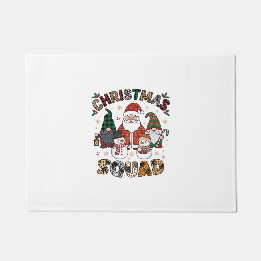 Kerstploeg Kerstman Kabouters Sneeuwmannen Luipaar Deurmat (Voorkant)