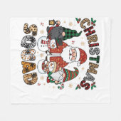 Kerstploeg Kerstman Kabouters Sneeuwmannen Luipaar Fleece Deken (Voorkant (Horizontaal))
