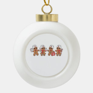 Kerstploeg Kerstman Peperkoek Verpleegkundige Team Keramische Bal Ornament