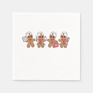 Kerstploeg Kerstman Peperkoek Verpleegkundige Team Servet
