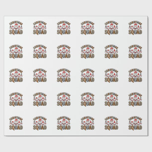Kerstploeg Kerstman Sneeuwman Luipaardprint Ontwer Cadeaupapier