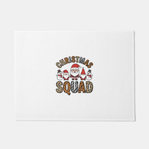 Kerstploeg Kerstman Sneeuwman Luipaardprint Ontwer Deurmat