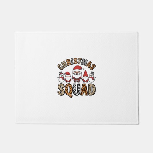 Kerstploeg Kerstman Sneeuwman Luipaardprint Ontwer Deurmat (Voorkant)