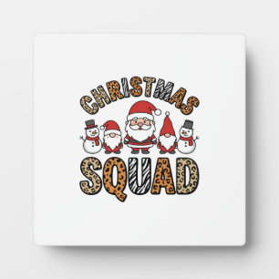 Kerstploeg Kerstman Sneeuwman Luipaardprint Ontwer Fotoplaat