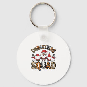 Kerstploeg Kerstman Sneeuwman Luipaardprint Ontwer Sleutelhanger