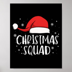 Kerstploeg Licht Rode Kerstman Hoed Familie Matchi Poster