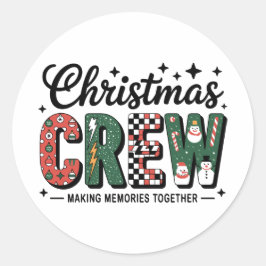 Kerstploeg Matching Vakantie Familie Groep Ronde Sticker