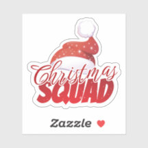 Kerstploeg Rode Kerstman Hoed Sticker