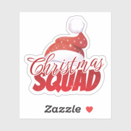 Kerstploeg Rode Kerstman Hoed Sticker