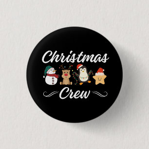 Kerstploeg Ronde Button 3,2 Cm