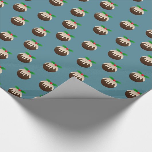 Kerstplum Pudding Cadeaupapier (Hoek)