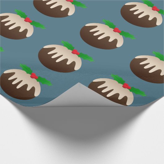 Kerstplum Pudding Cadeaupapier (Hoek)