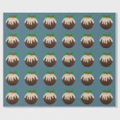 Kerstplum Pudding Cadeaupapier (Vlak)