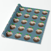 Kerstplum Pudding Cadeaupapier (Uitgerold)
