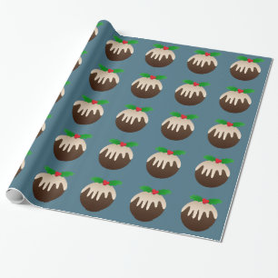Kerstplum Pudding Cadeaupapier