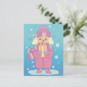 Kerstpoedel Briefkaart (Staand voorkant)