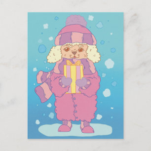 Kerstpoedel Briefkaart