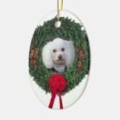 kerstpoedel keramisch ornament (Links)