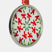 Kerstpoedels Metalen Ornament (Rechts)